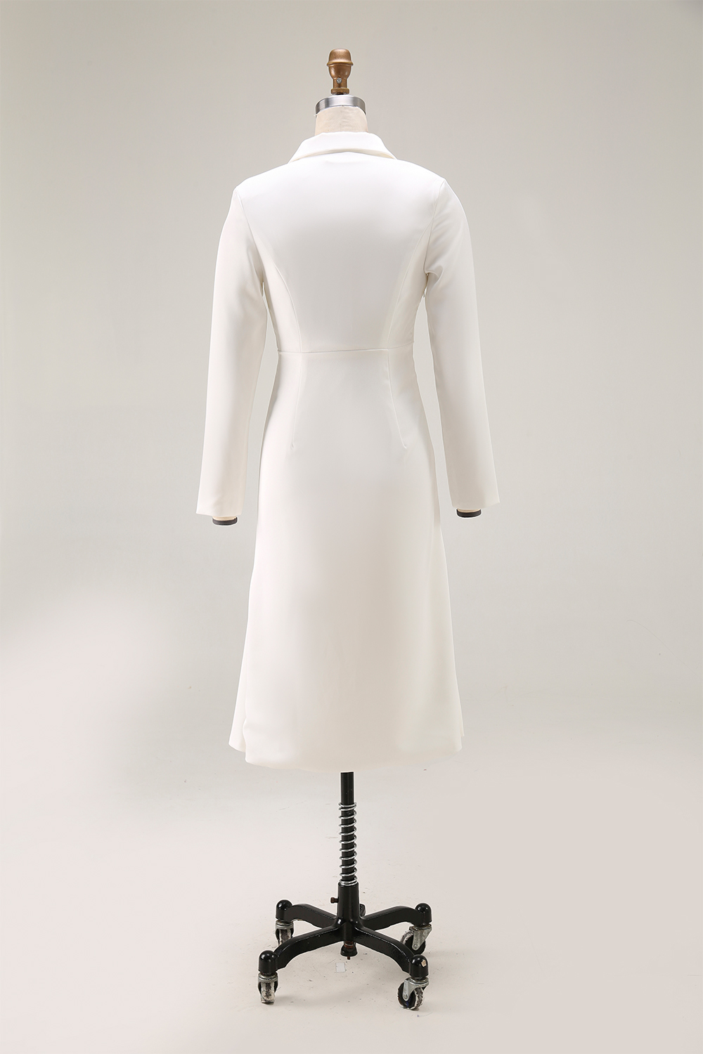 Work Semi-Formal Blazer Dress White Rhinestone Flower Mermaid Midi Dress