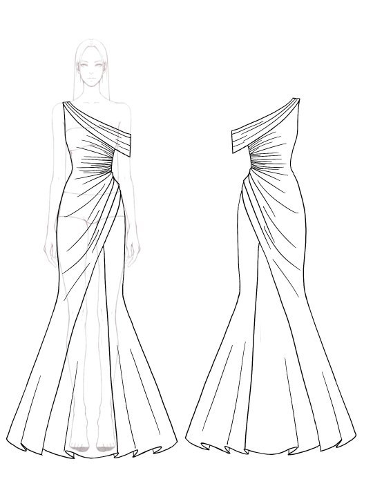 Formal Maxi Dress Off-Shoulder Satin Mermaid Dress