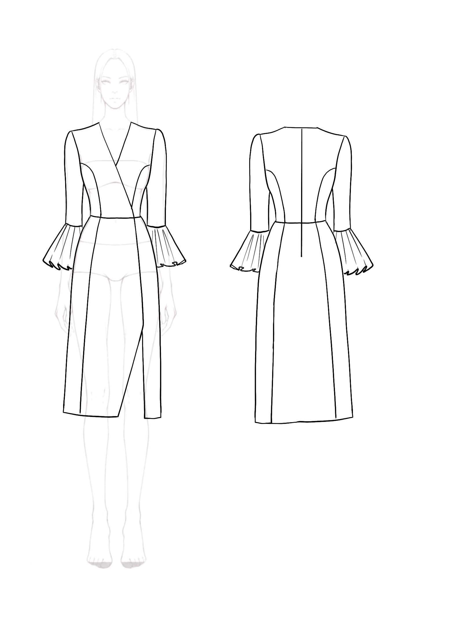 Black V Neck Blazer Dress Work Semi Formal Business Midi Dress