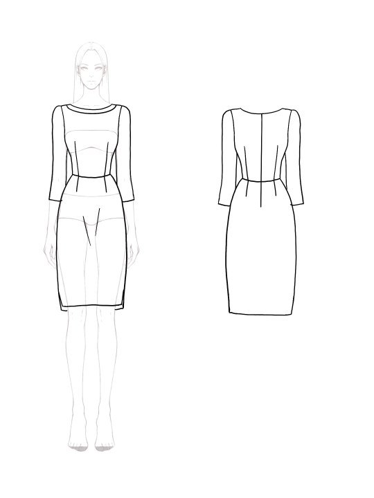 Work Business Dress Long Sleeve Rose Pink Rhinestones Midi Dress