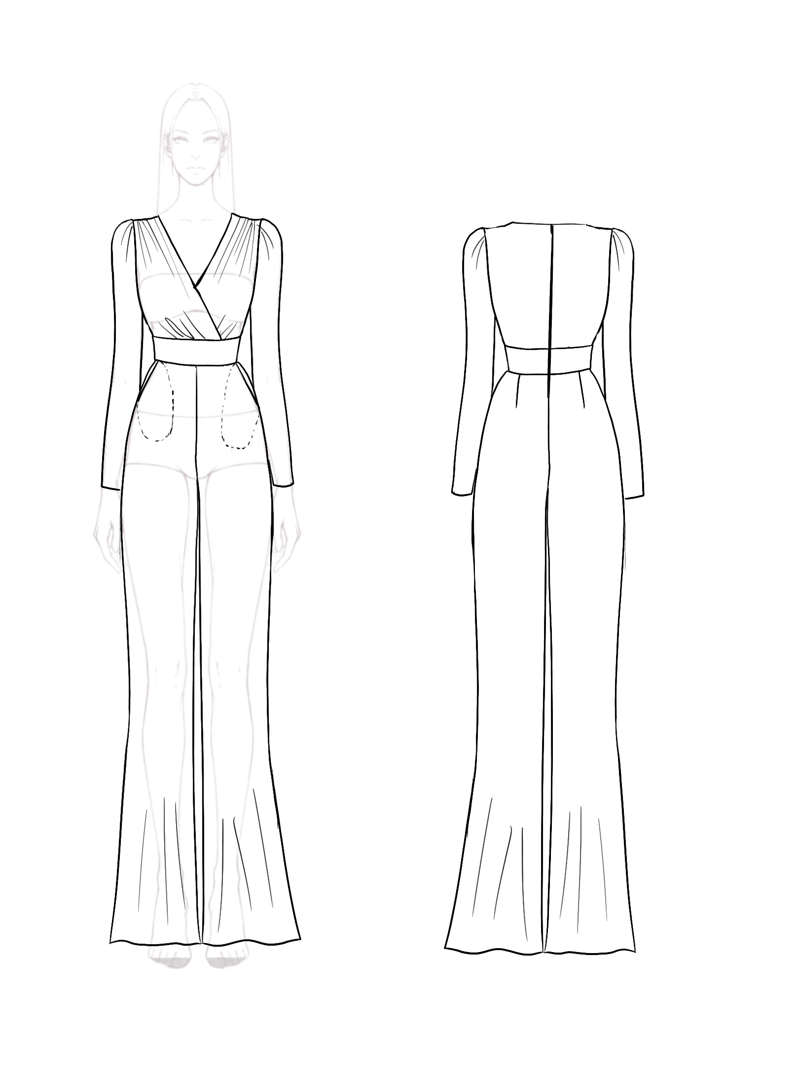 Holiday Work Party Sequin Jumpsuit Long Sleeve Red Jumpsuit