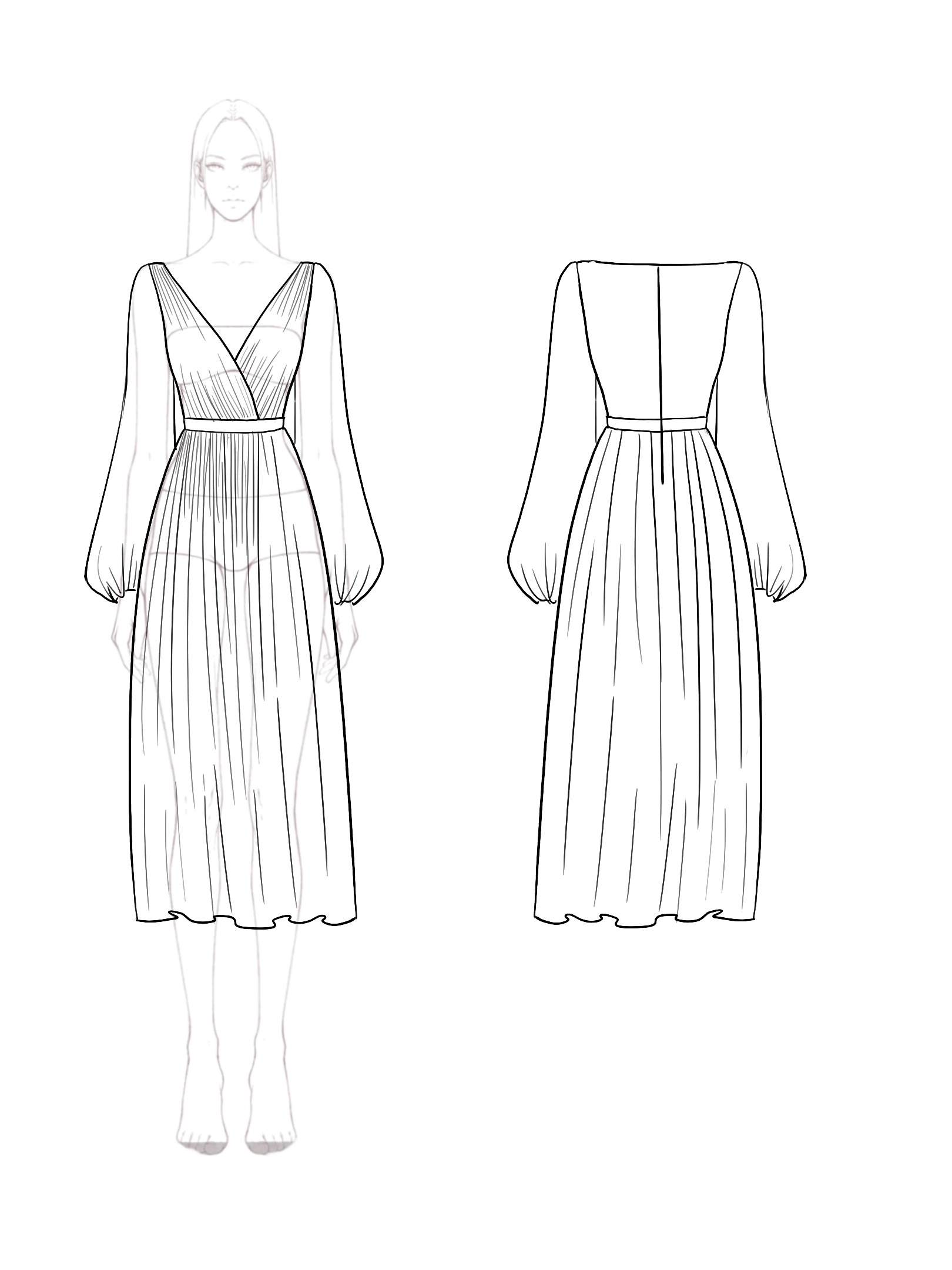 Daily Work Navy Mesh Dress V Neck  See Through Pleat Midi Dress  