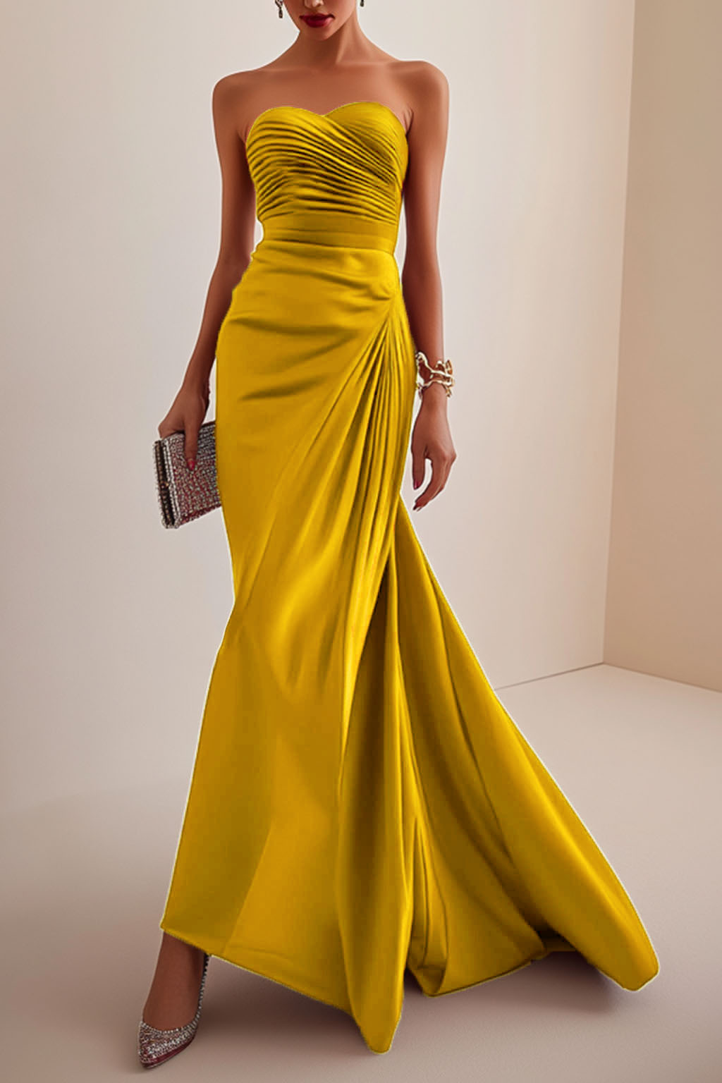 Elegant Red Black Maxi Dress