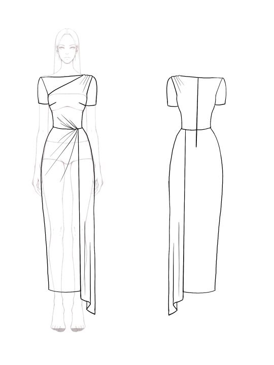 Business Work Red Dress Crew Neck Pleat Midi Dress  