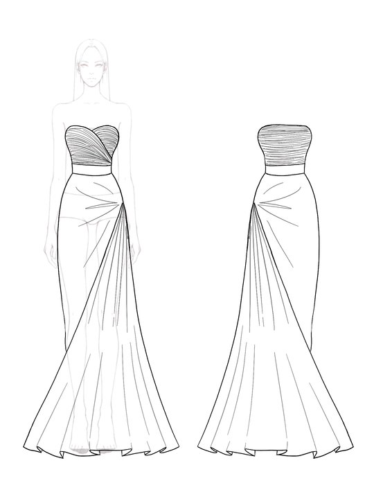 Elegant Formal Red Maxi Dress Strapless Evening Gown
