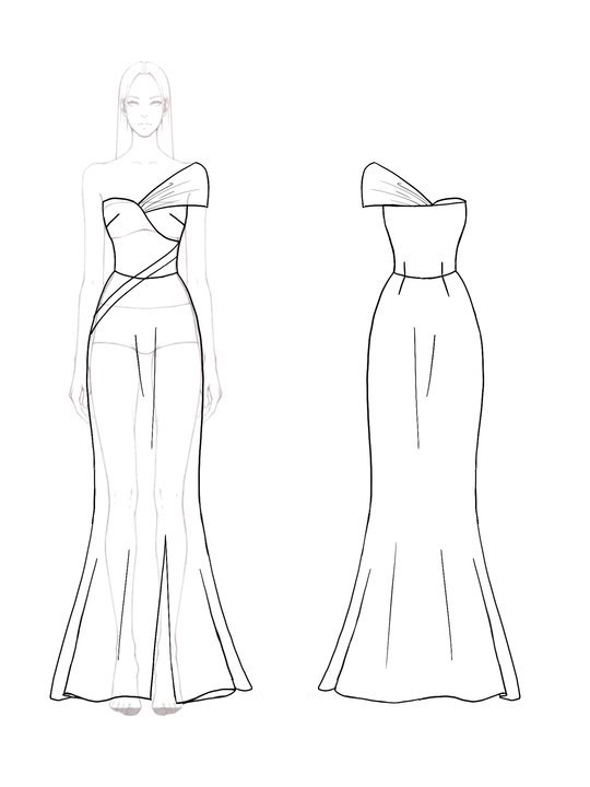 Evening Formal Mermaid Dress Rhinestone Velvet Maxi Dress