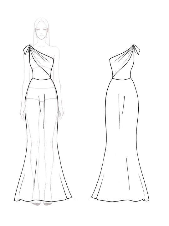 Party Evening Long Dress One-Shoulder Emerald Green Satin Bow Dress