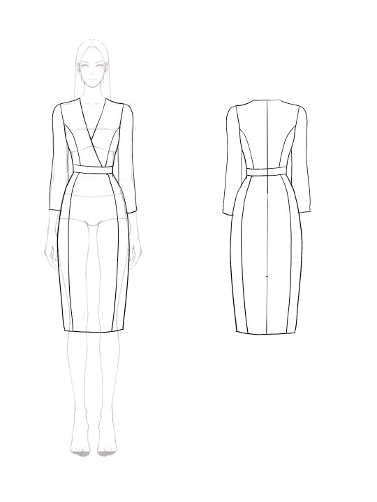 Work Business Brown Dress Faux Leather Pencil Dress V-Neck Bodycon Dress