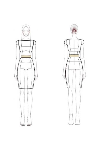 Elegant Work Pencil Dress White Bodycon Navy Blue Midi Dress