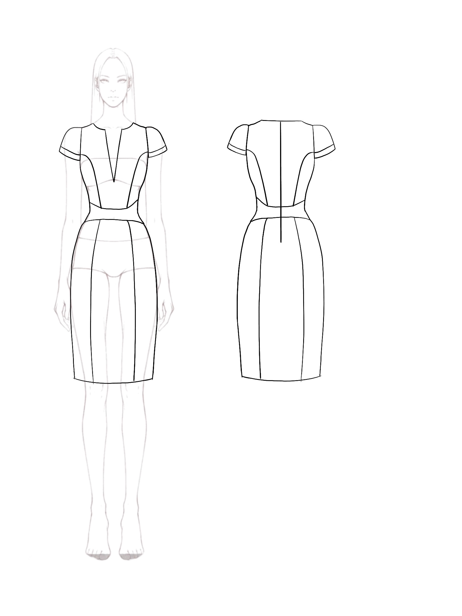 White Business Pencil Dress Leopard Print Cap Sleeves V-Neck Midi Dress