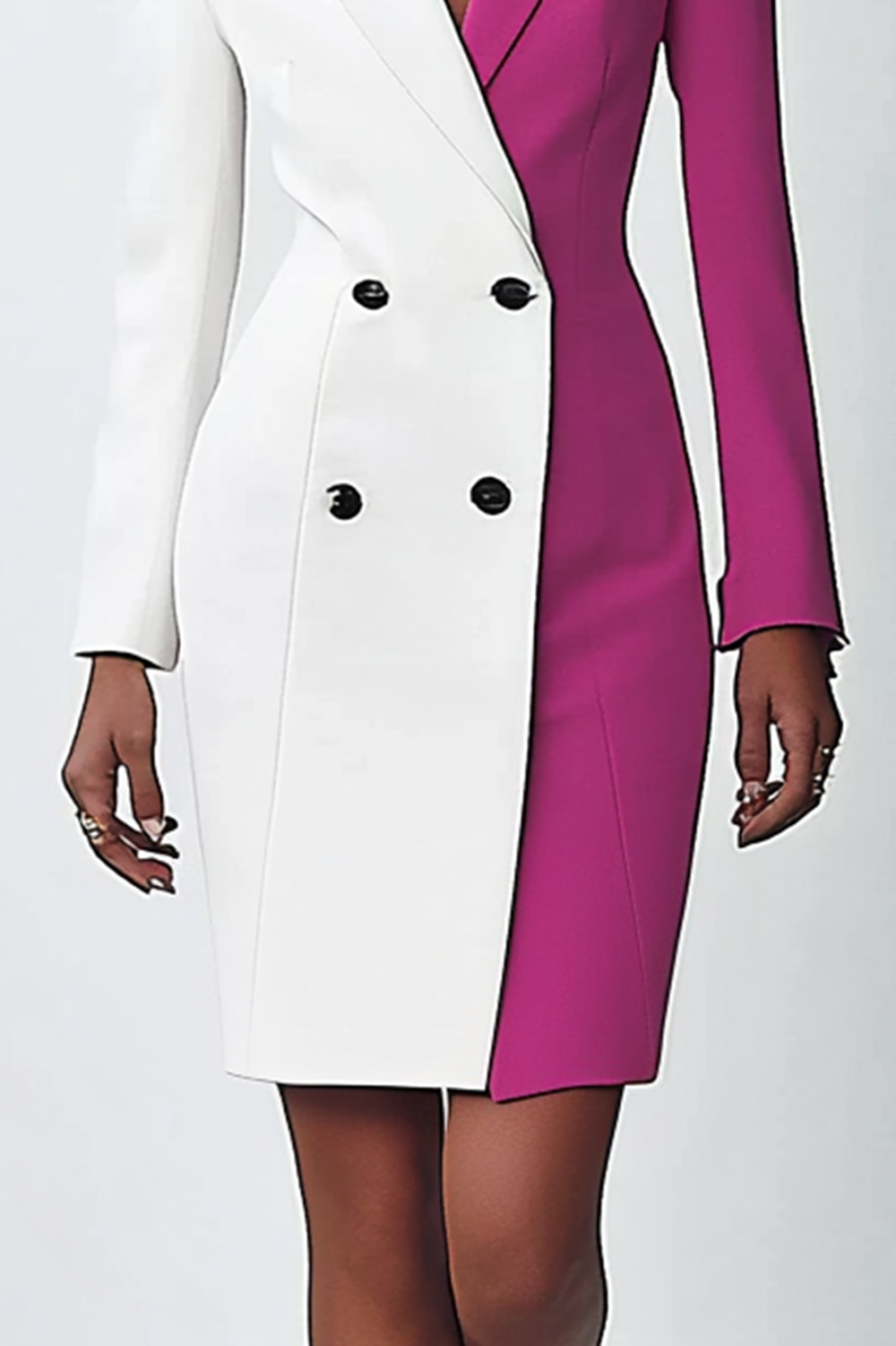 Women’s mini work dress in fuchsia with blazer style