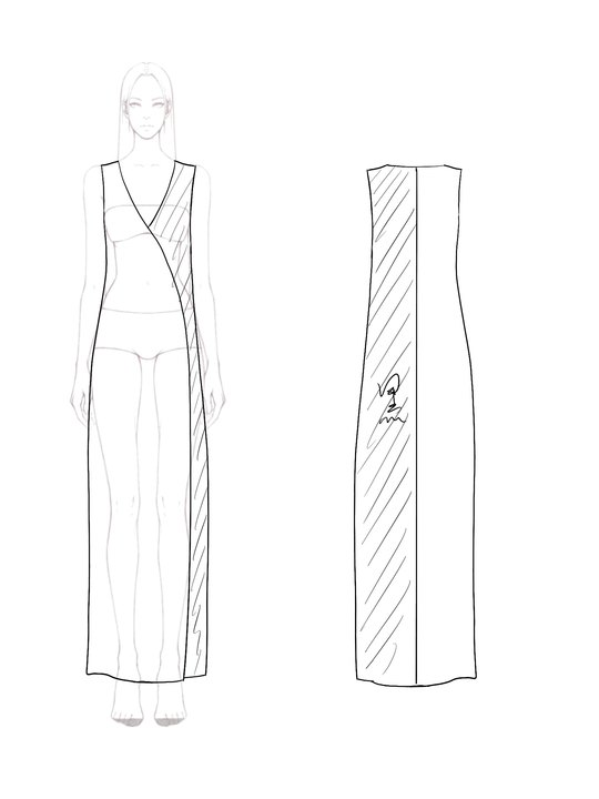 Vacation Daily Minimalist Dress Color-Block V-Neck Long Dress