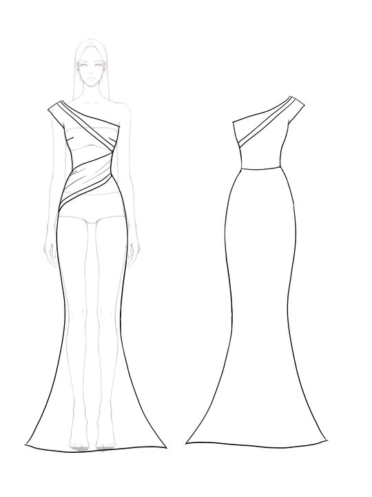 Party One-Shoulder Diamond Dress Black White Maxi Dress