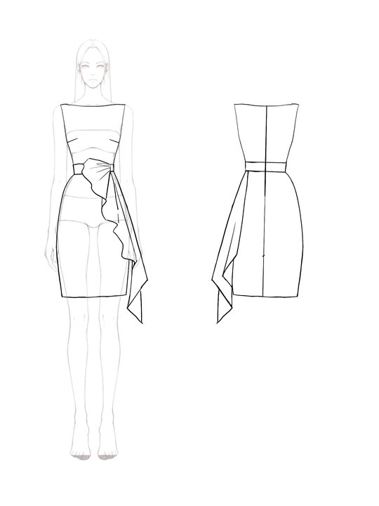 Cocktail Party Bow Dress Sleeveless Pink Belt Short Dress