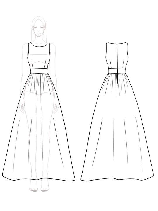 Daily Sleeveless Dress Green Round Neck Long Dress Maxi Dress