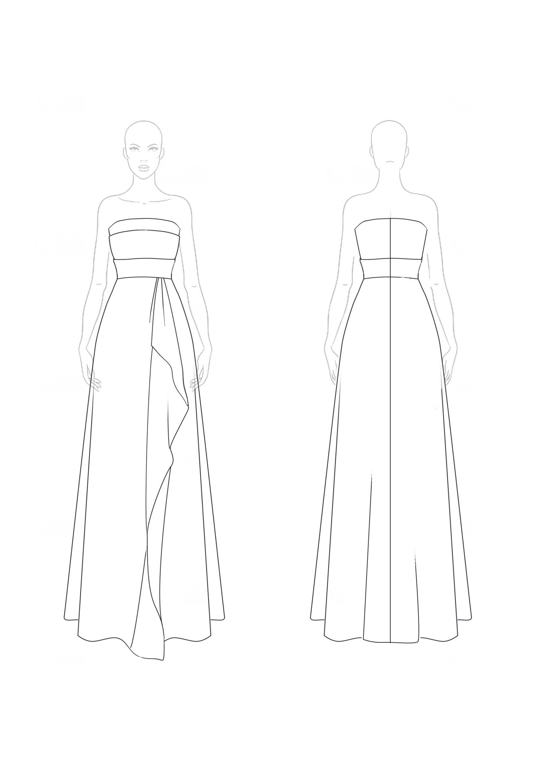 Party Sleeveless Dress Black and Gold Printed Drape Design Maxi Dress