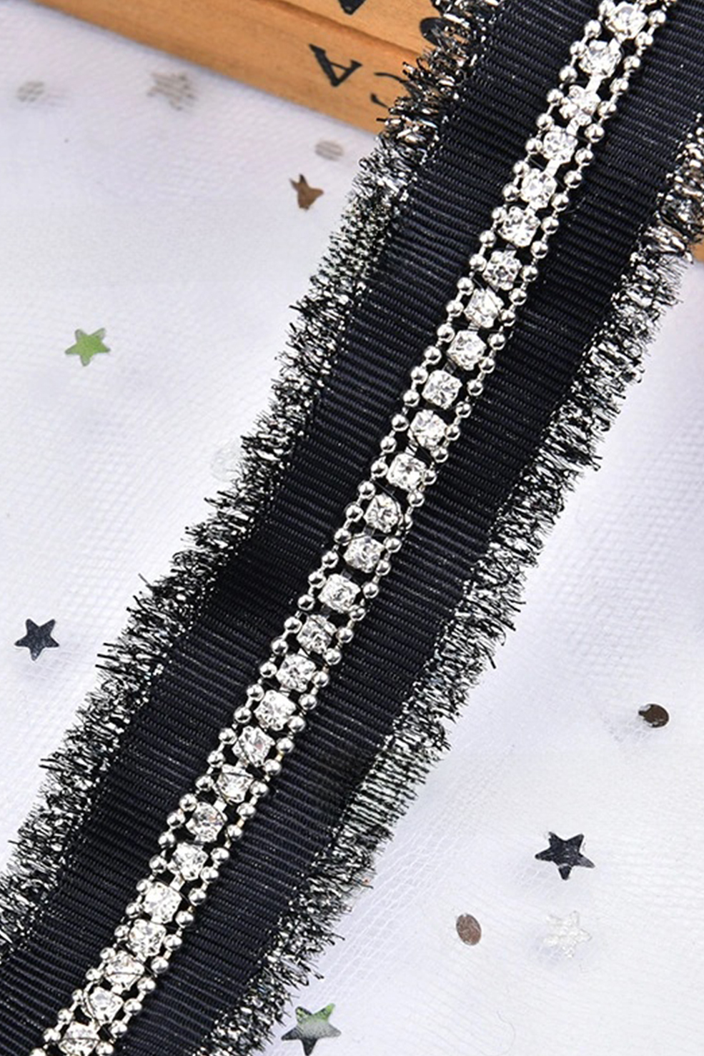 Work Black and White Dress Cross Neck Lace Trim Long length Dress