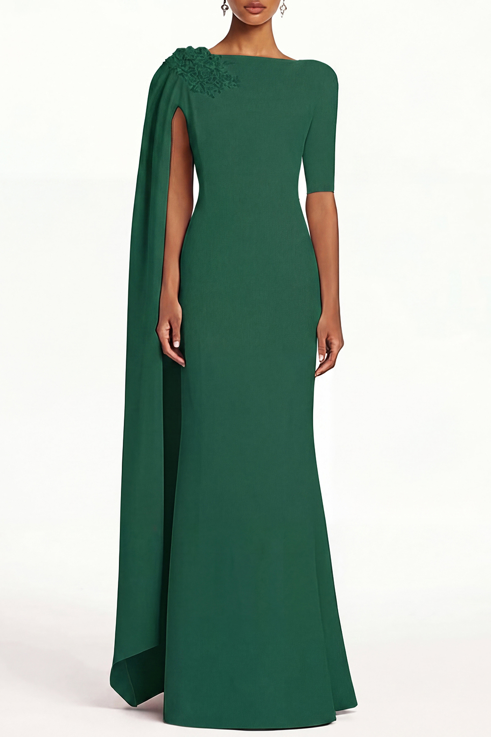 Blue Formal Work Dress Party Boat Neck Royal Sleeveless Belted Slit Mi