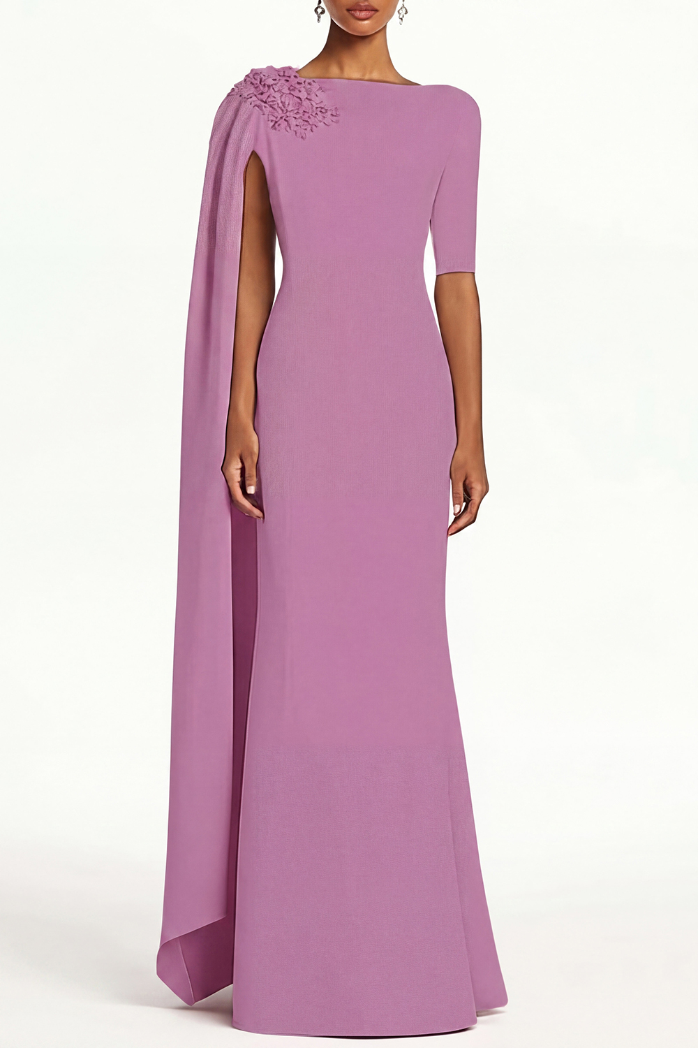 Blue Formal Work Dress Party Boat Neck Royal Sleeveless Belted Slit Mi
