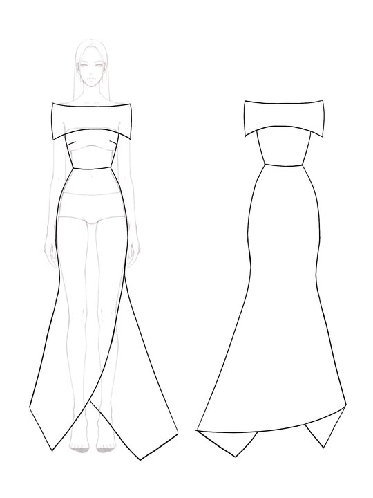 Formal Dress Black and Gold Print Off-Shoulder Midi Dress