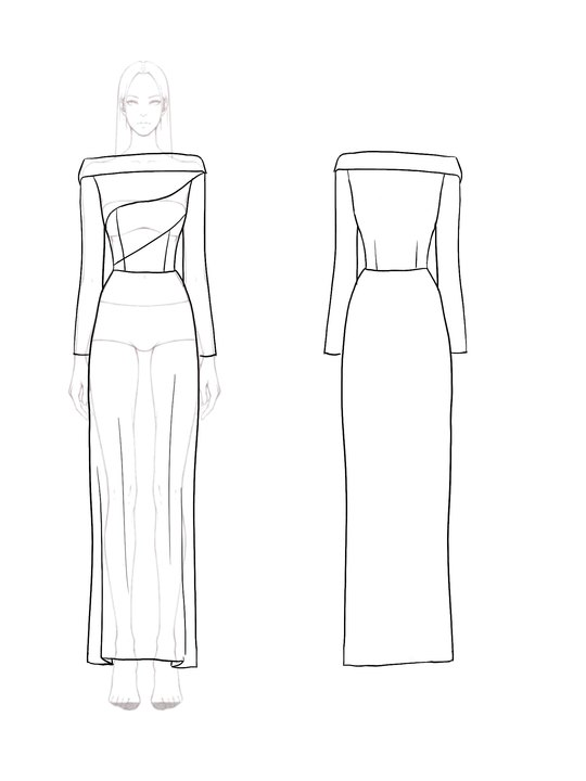 Elegant Purple Dress Long Sleeve Layered Slim Maxi Dress Mother of the Bride Dress