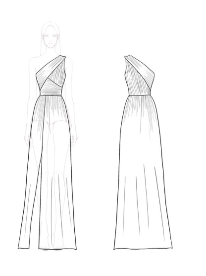 Cocktail Dance Dress Pleated Sleeveless One Shoulder High Slit Maxi Dress