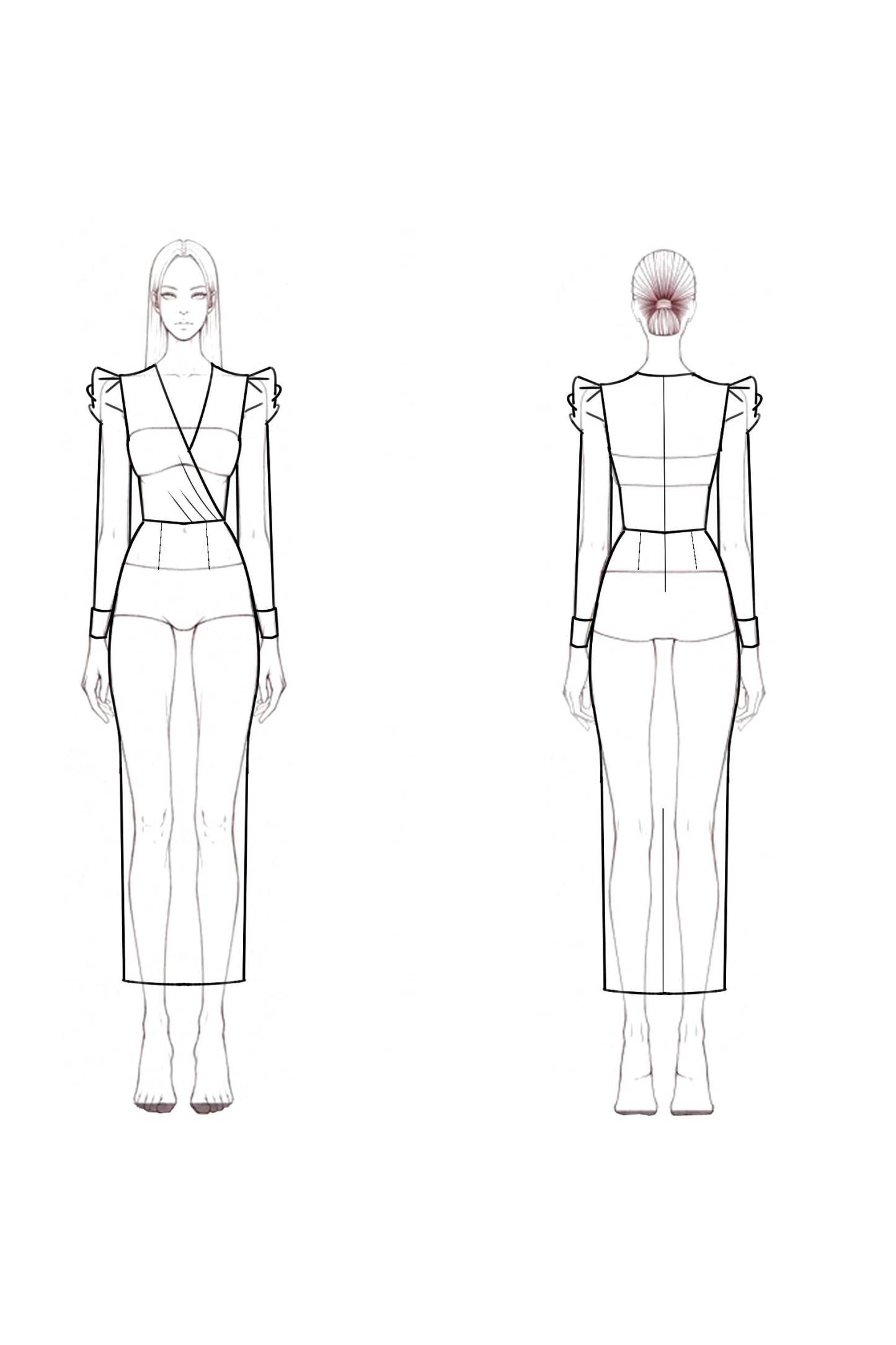 Party Dance Polka Dot Dress Deep V Long Sleeve Padded Shoulder Midi Dress