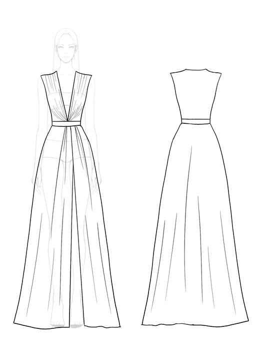 Evening Party Dress Deep V-Neck Sleeveless High Slit Maxi Dress