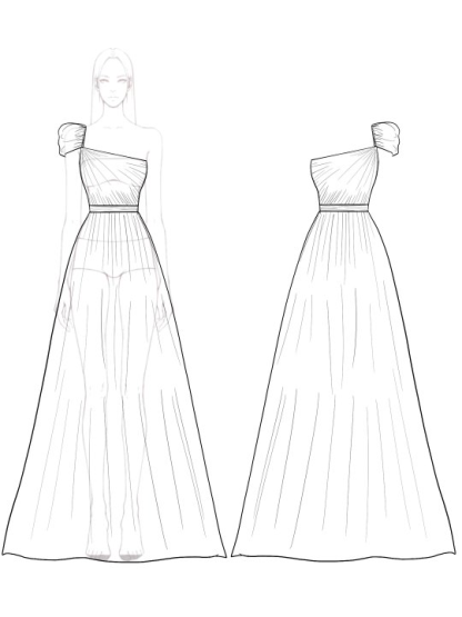 Party Evening Dress Pleated One-shoulder Peach Maxi Dress