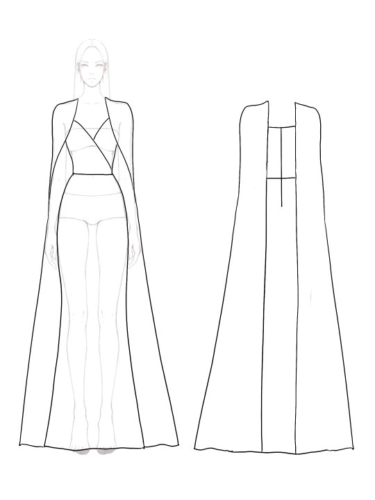 Party Prom Dress Pleated Cross V-neck Cape Sleeve Floor-length Gown