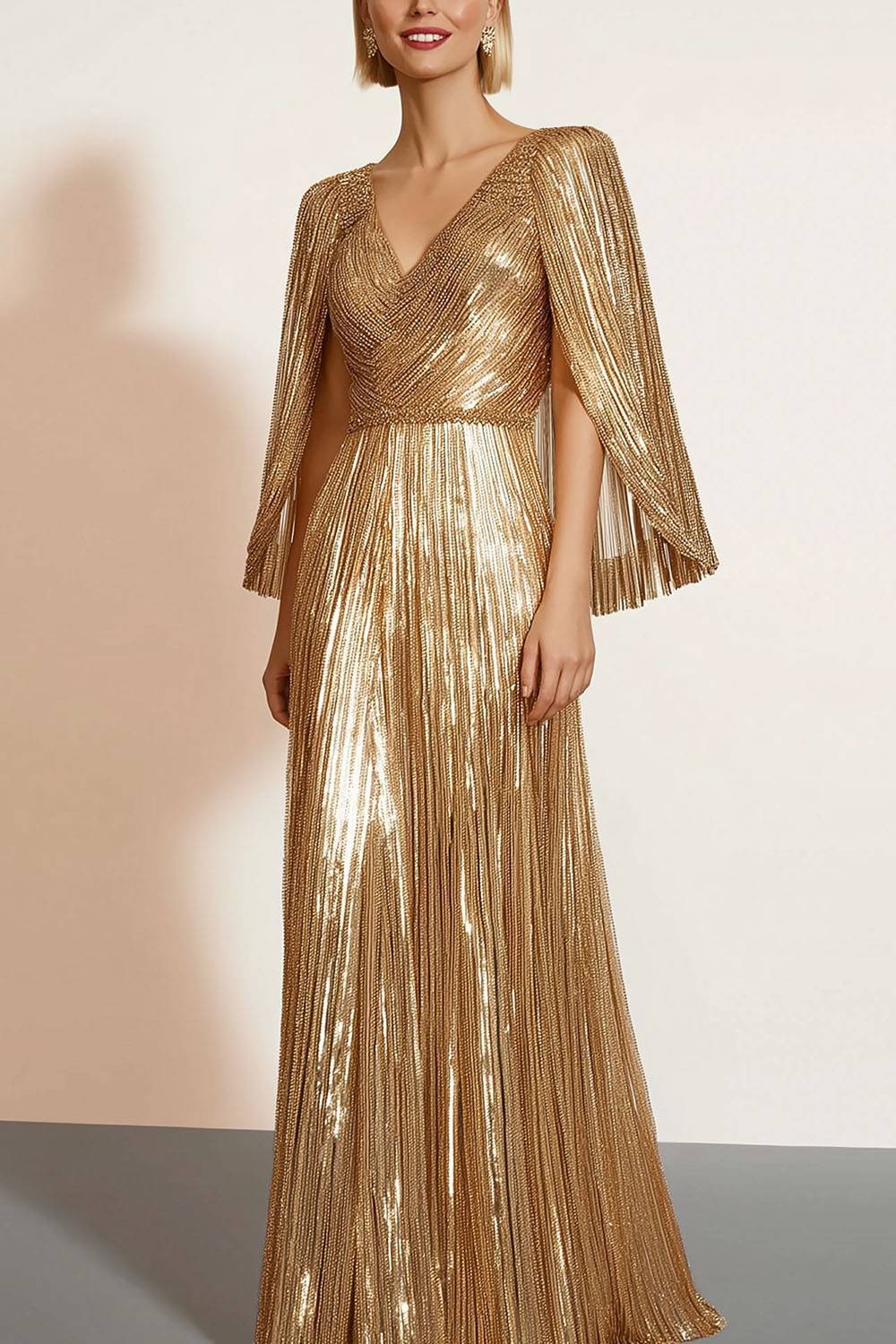 Party Formal Dress Cape Black White Color Block Pearl Boat Neck Maxi D