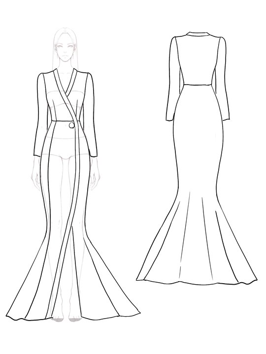 Formal Evening Dress Rhinestone Ribbon Cross Neck Mermaid Split Floor-length Gown