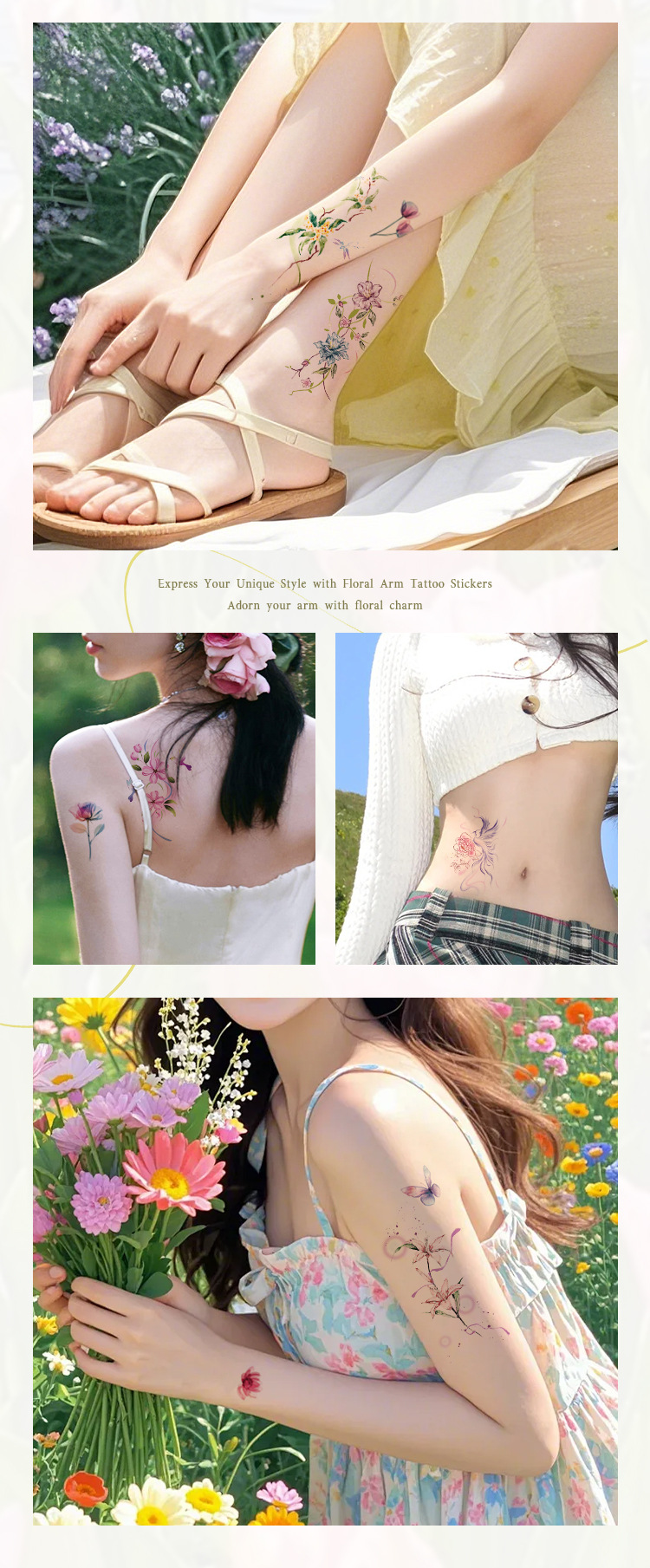 Fashion Temporary Tattoos – Waterproof Semi-Permanent Look-