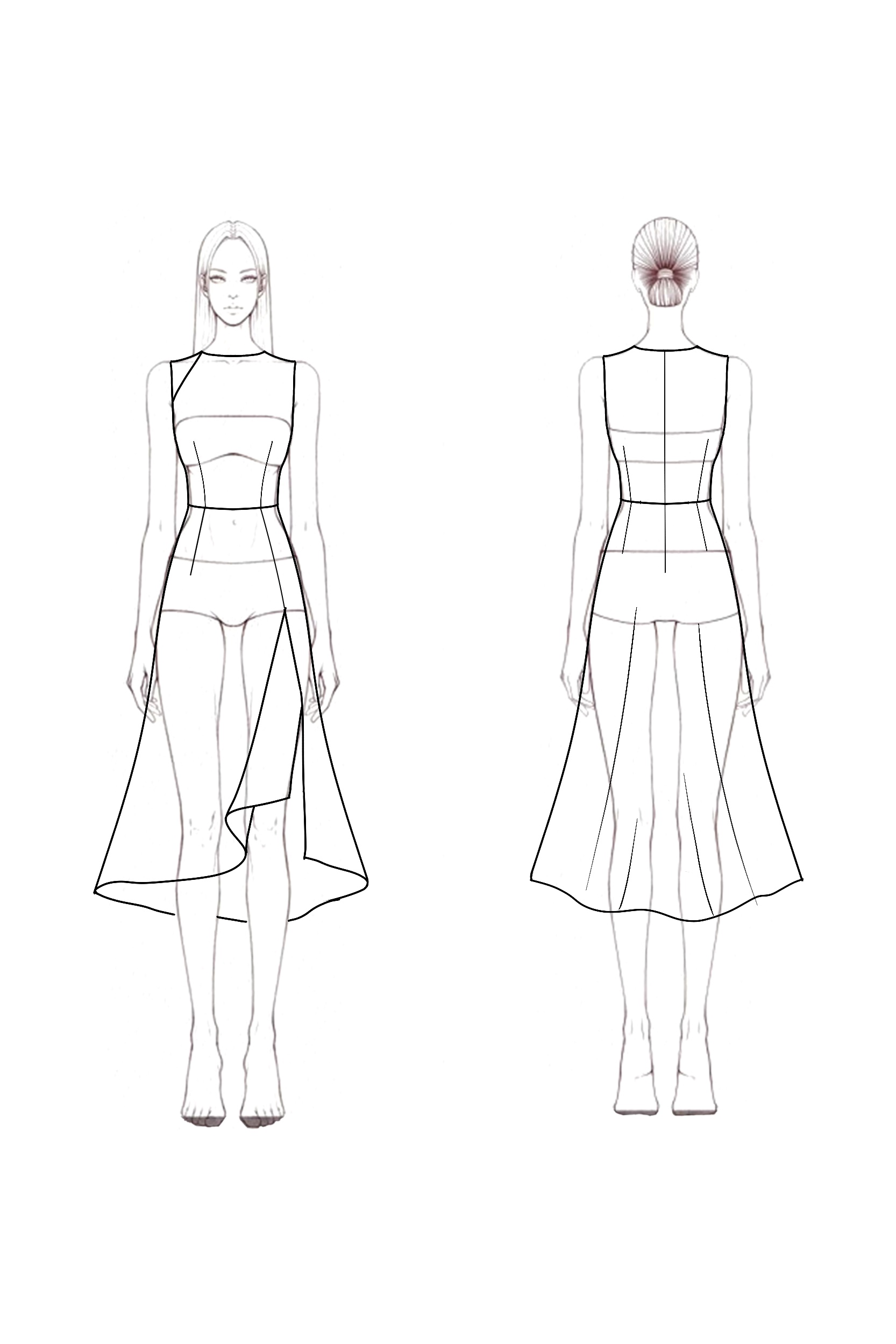 Daily Party Dress Rose Red Crew Neck Slit Sleeveless Midi Dress