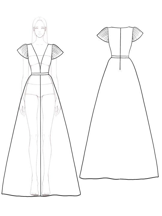 Formal Evening Dress Metallic Fabric Deep V High Split Maxi Dress