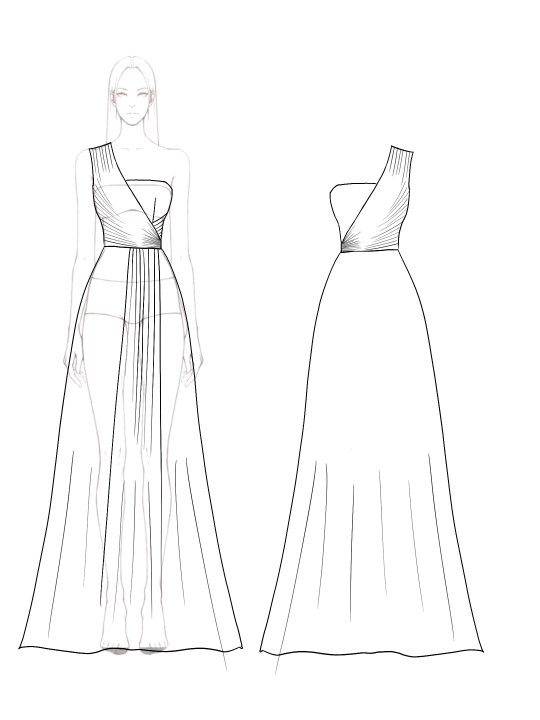 Formal Prom Dress Green Satin One-Shoulder Pleated Floor-Length Dress