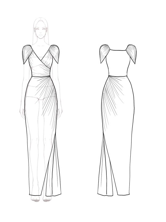Party Semi-Formal Light Blue Dress Pleated Puff Sleeve Maxi Dress