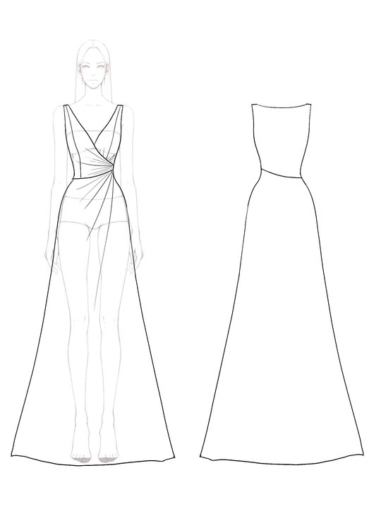 Evening Prom Satin Dress Off-White Sleeveless V-Neck Floor-Length Dress