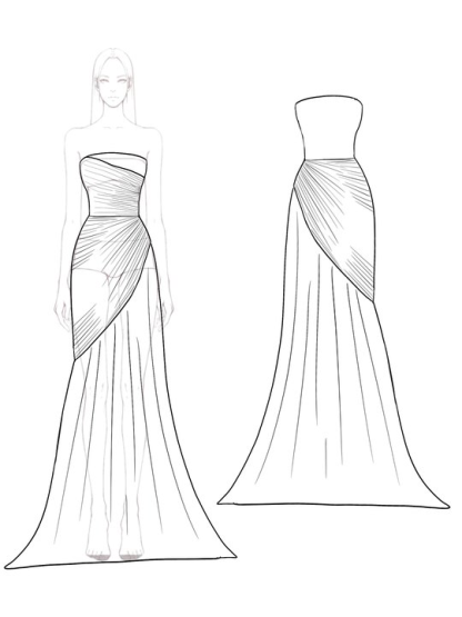 Prom Pleated Dress Purple Strapless Floor-Length Dress