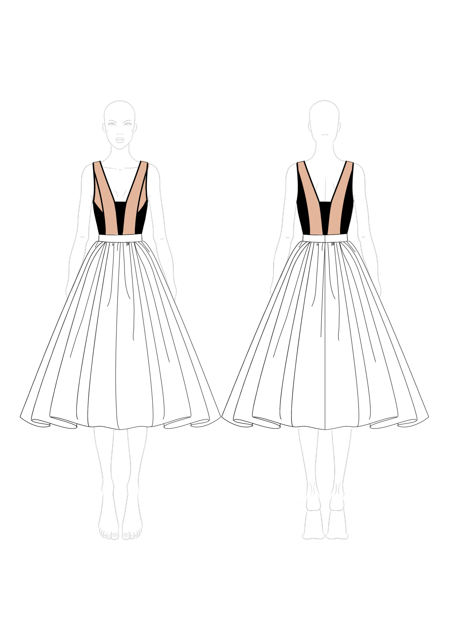 Prom Party Mesh Dress Color Block Sleeveless Ball Gown Midi Dress