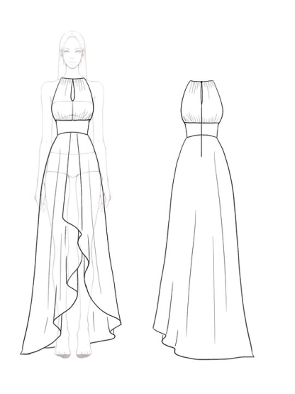 Party Evening Dress Sleeveless Chest Hollow Maxi Dress