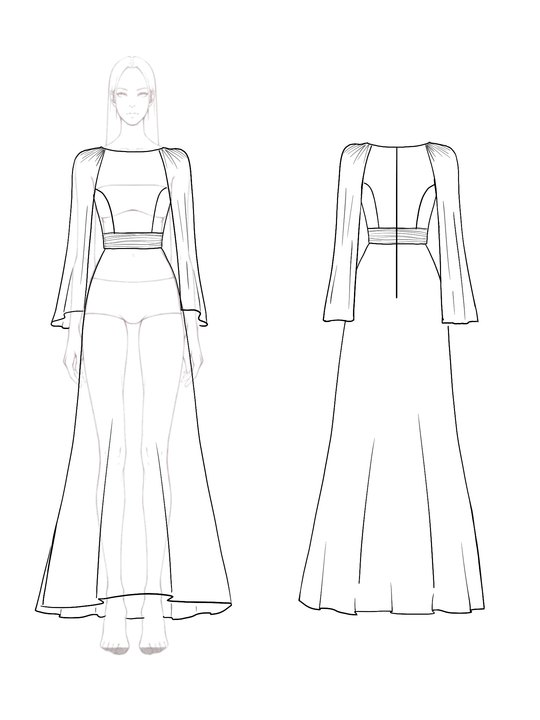 Wedding Guest Dresses Sage Green Chiffon Cape Maxi Mother of Bride Dresses