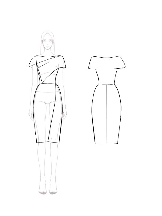 Semi-Formal Party Dress Blue Boat Neck Pleated Knee-Length Dress