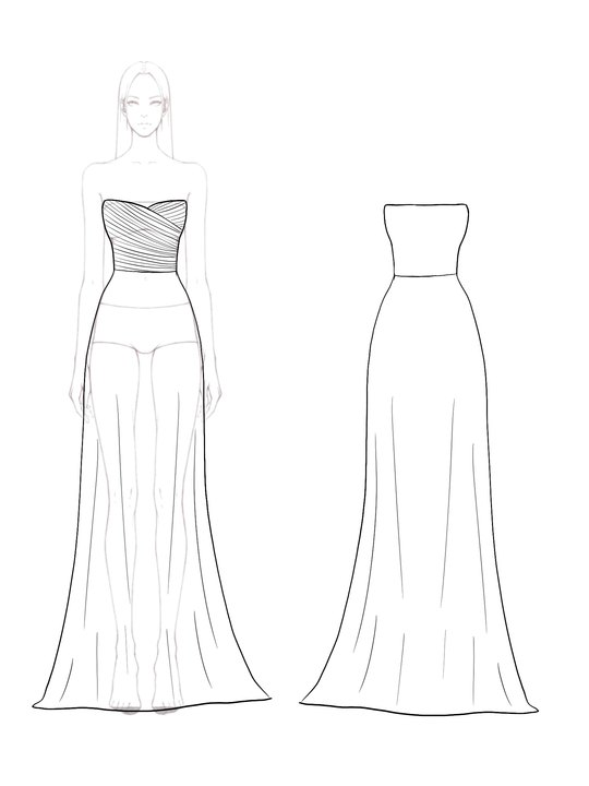 Formal Evening Strapless Dress Light Yellow Classic Floor-length Gown