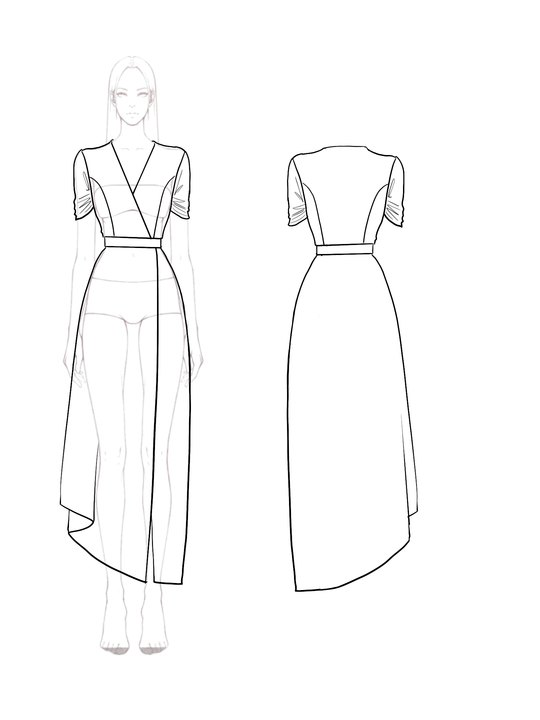 Wedding Guest Party Satin Dress Light Purple Cross Neck Short Sleeve Maxi Dress