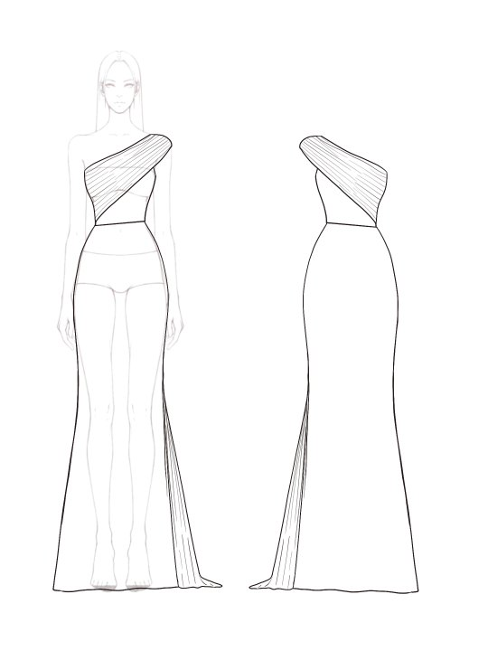 Party Prom Elegant Slate Gray Dress One Shoulder Pleated Floor-Length Dress