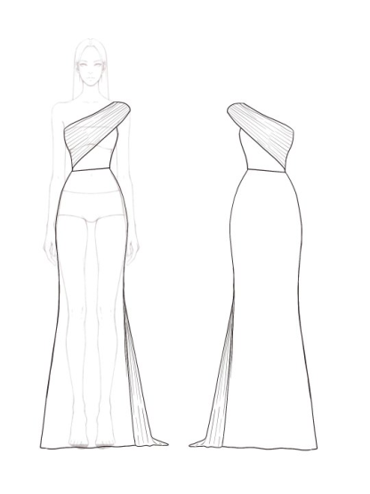 Party Prom Elegant Slate Gray Dress One Shoulder Pleated Floor-Length Dress