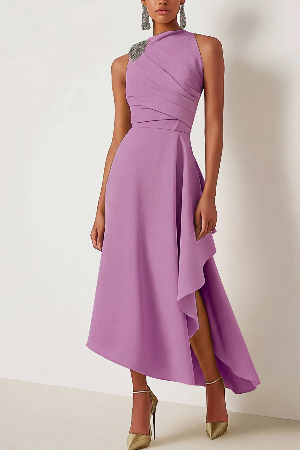 Wedding Guest Party Dress Sage Green Sleeveless Maxi Dress