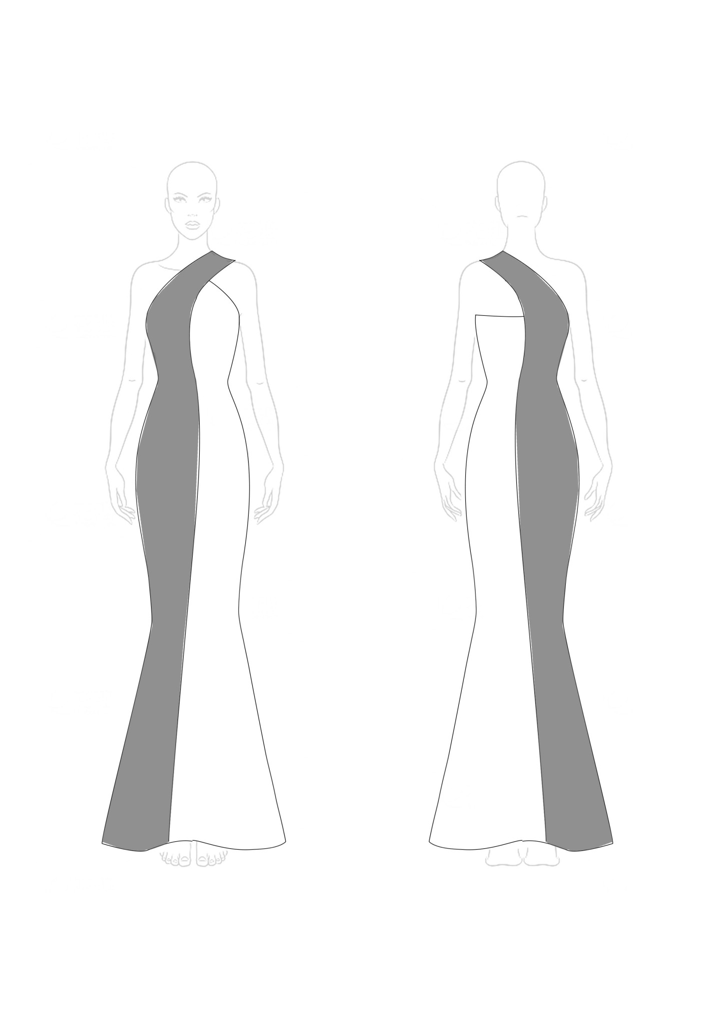 Formal Evening Black White Dress Color-block Sleeveless Floor-Length Dress