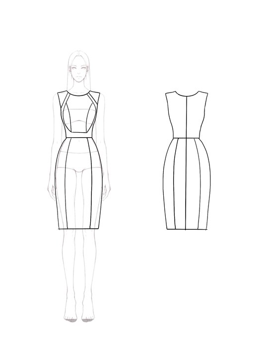 Work Business Patchwork Dress White Crew Neck Sleeveless Knee-Length Dress